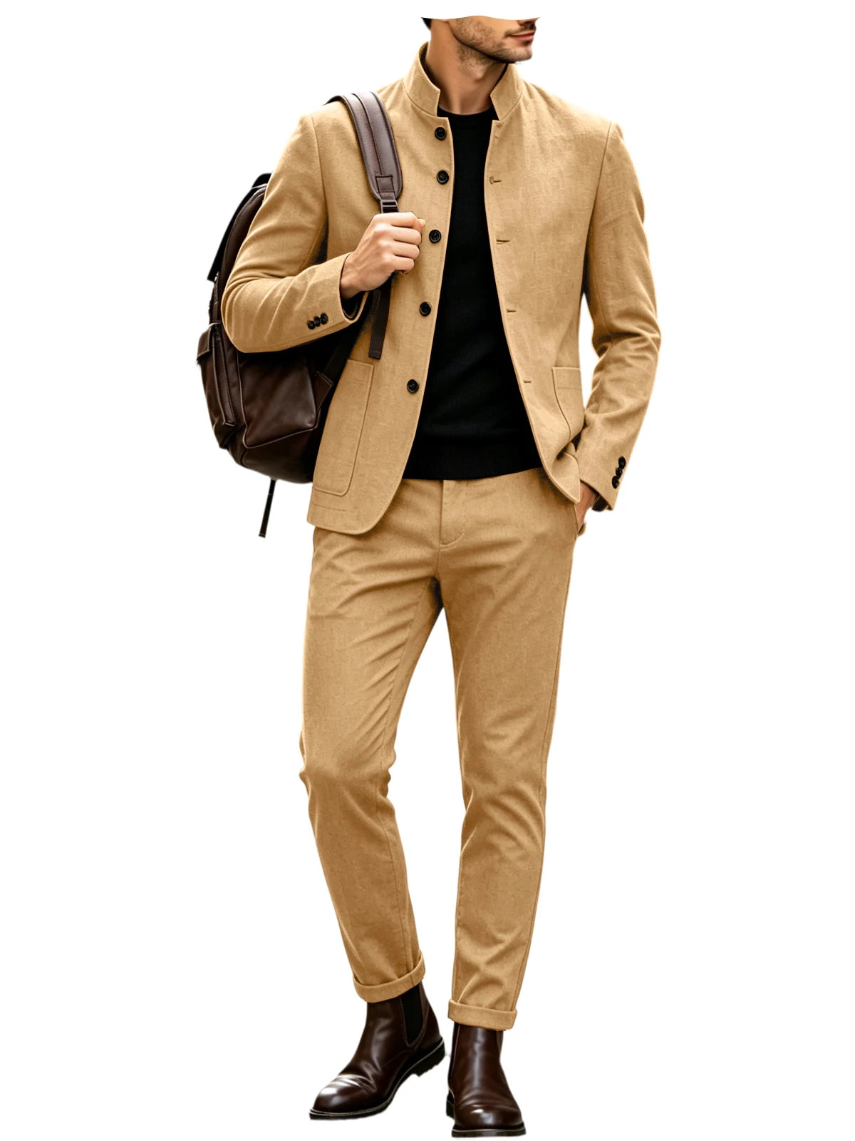 Costume homme 2 pièces col montant – CLEVI Paris