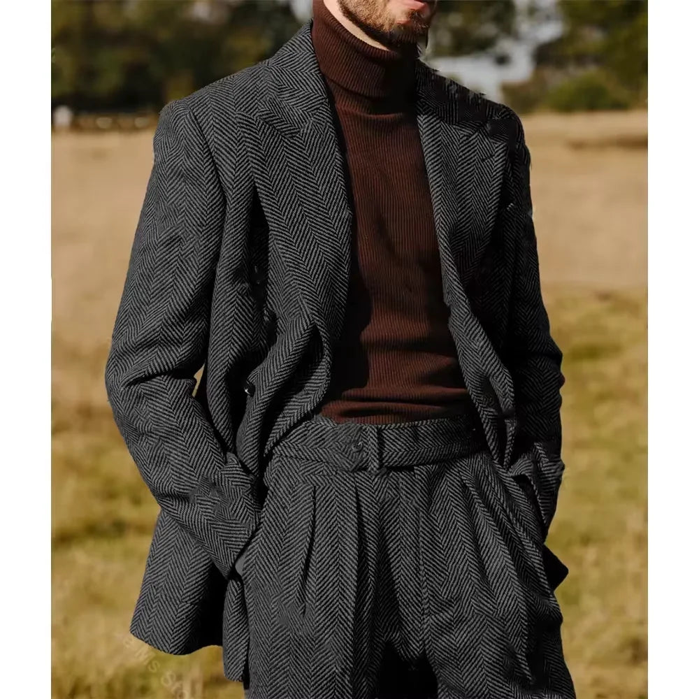 Costume homme à chevrons 2 pièces – CLEVI Paris