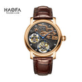 Montre Homme Double Tourbillon HAOFA K002 – Or Massif 18K Diamants Afrique du Sud Bracelet Alligator Édition Limitée – CLEVI Paris