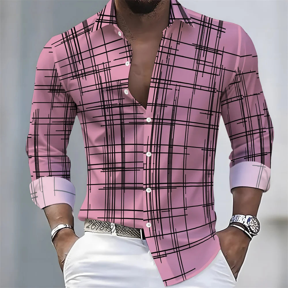 Chemise Homme Rayée à Manches Longues – CLEVI Paris