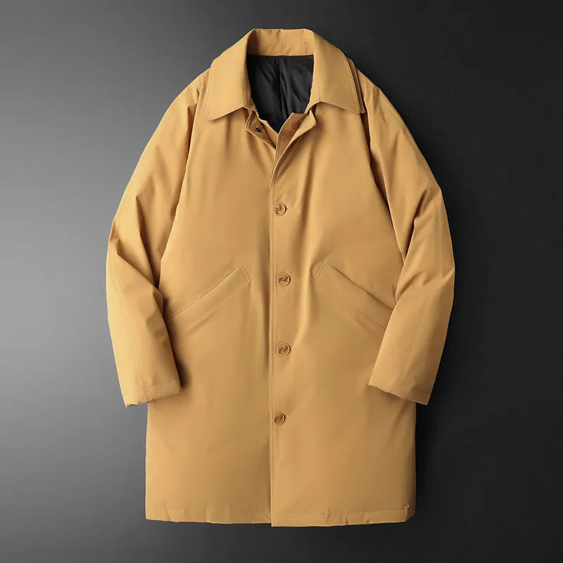 Manteau mi-long homme en duvet à boutons – CLEVI Paris