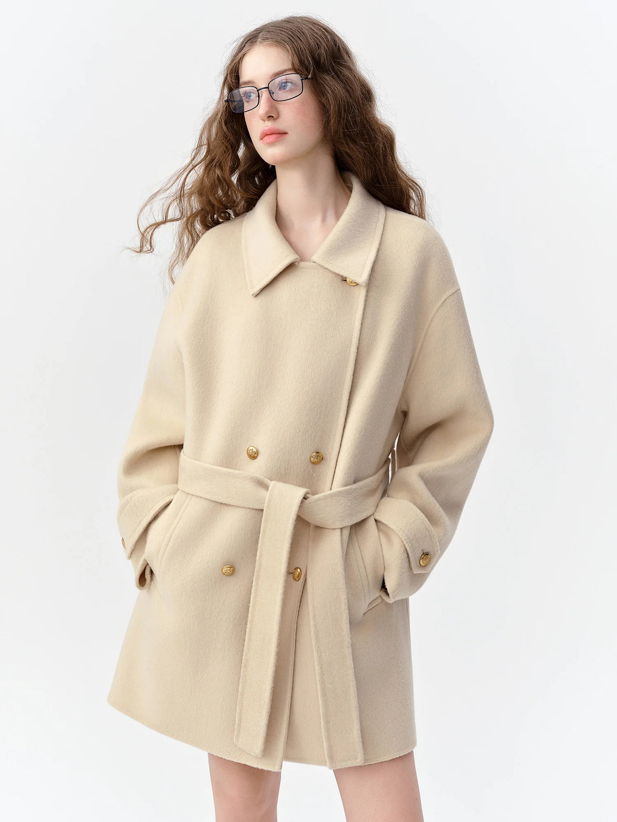 Manteau femme en laine ceinturé DUSHU – CLEVI Paris
