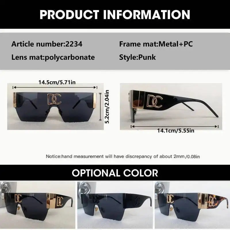 Lunettes de Soleil Oversize Sans Monture Vintage | UV400 Verres Dégradés Unisexe Tendance – CLEVI Paris