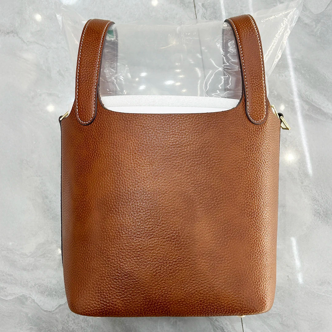 Sac Seau Cuir Togo Véritable Femme 2 Tailles Quincaillerie Or/Argent – CLEVI Paris