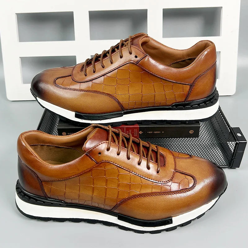 Sneakers en cuir à lacets pour homme – CLEVI Paris