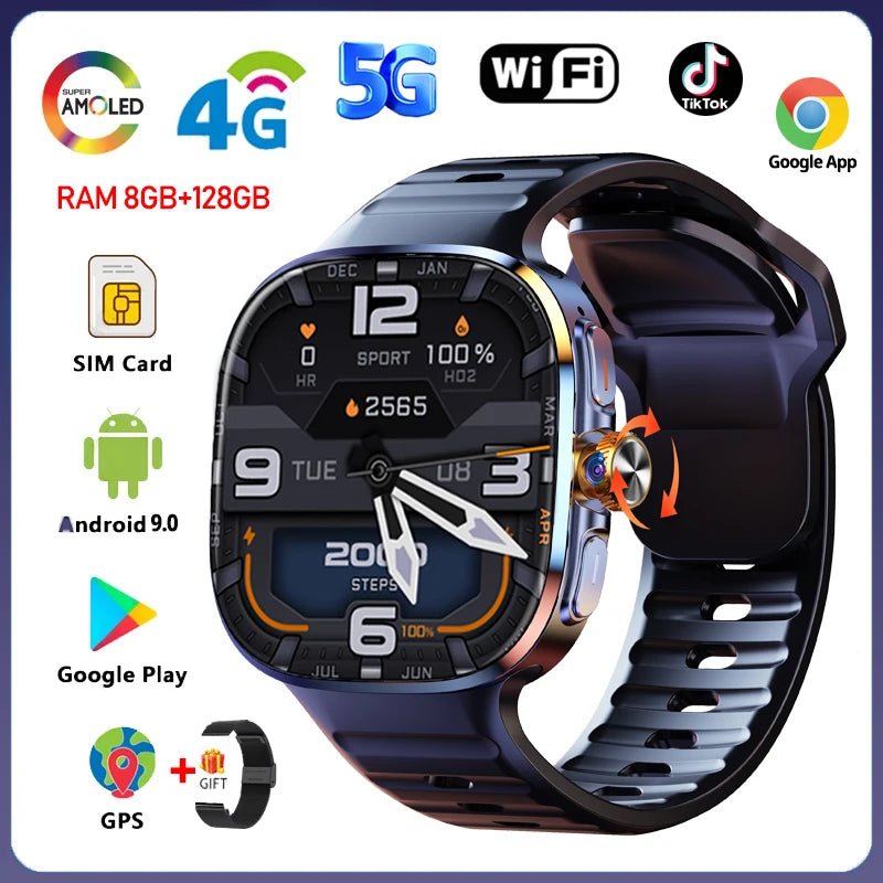 Montre Connectée 4G Android 10 Caméra 13MP GPS – CLEVI Paris