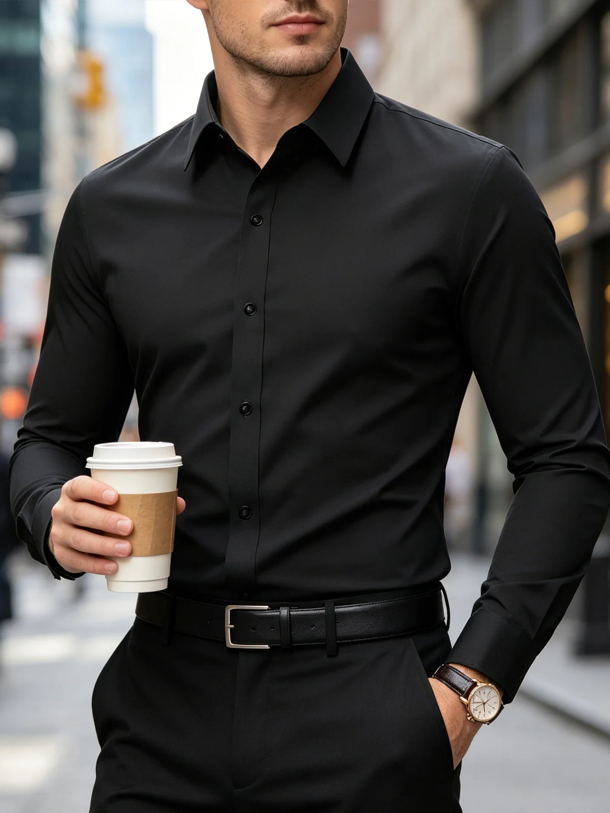 Chemise homme élégante unie – CLEVI Paris