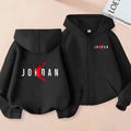 Sweat enfant à capuche zippé imprimé – CLEVI Paris
