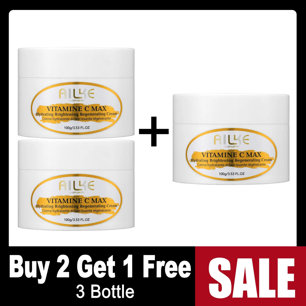 Gamme Soins Corps & Visage AILKE Vitamine C+E – Éclaircissant, Anti-Taches & Raffermissant – CLEVI Paris