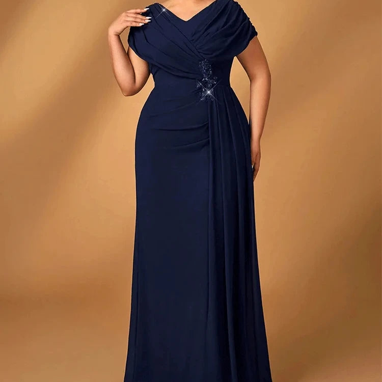 Robe de soirée en mousseline perlée – CLEVI Paris