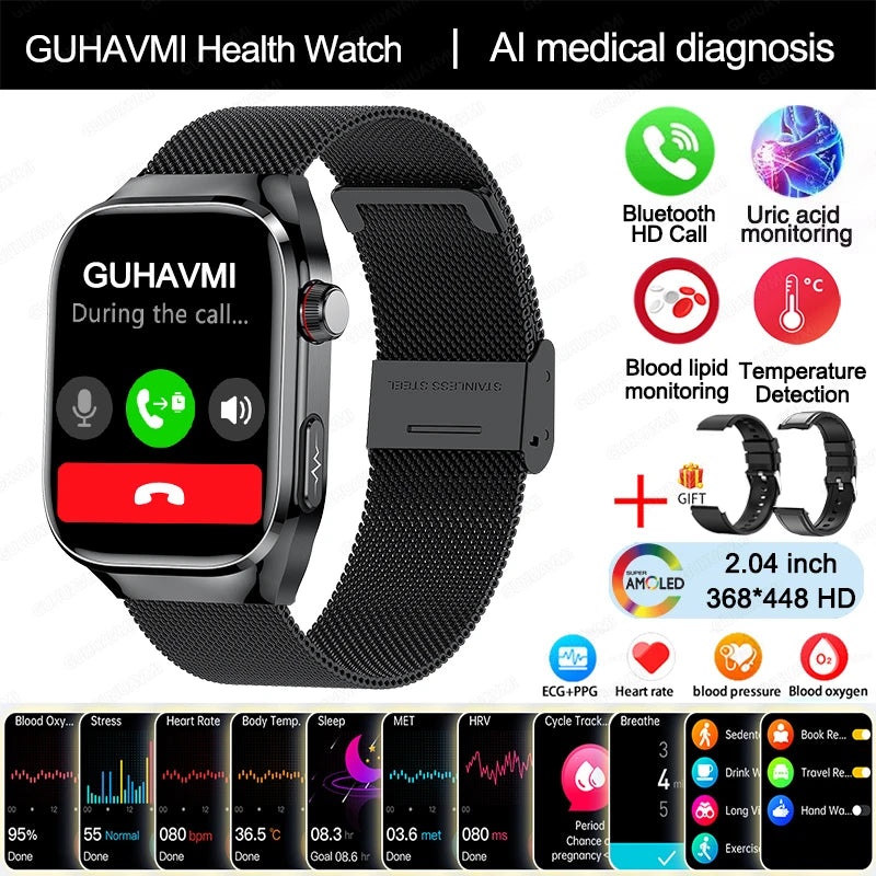 Montre GUHUAVMI AMOLED 2,04″ Bluetooth – CLEVI Paris