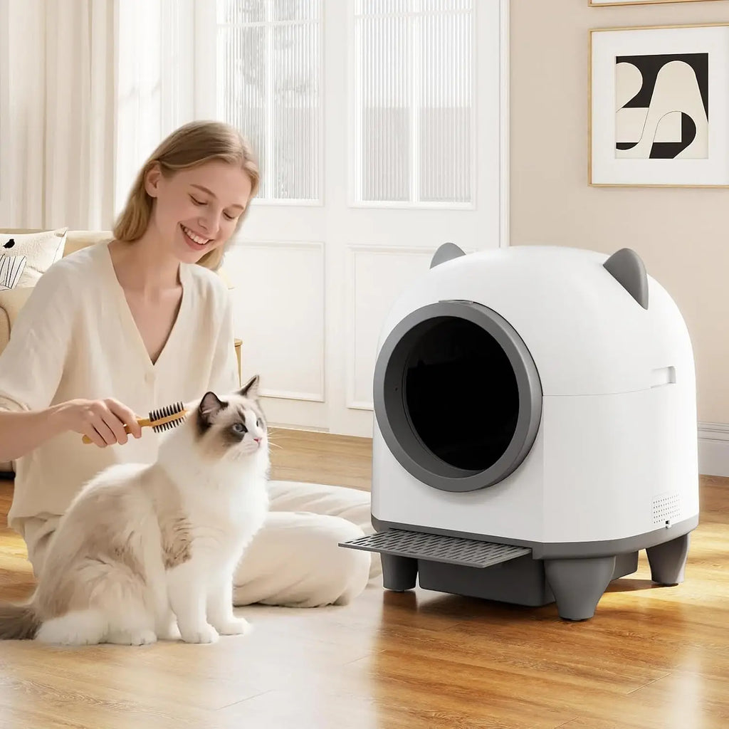 Litière autonettoyante connectée 80 L pour chat – CLEVI Paris