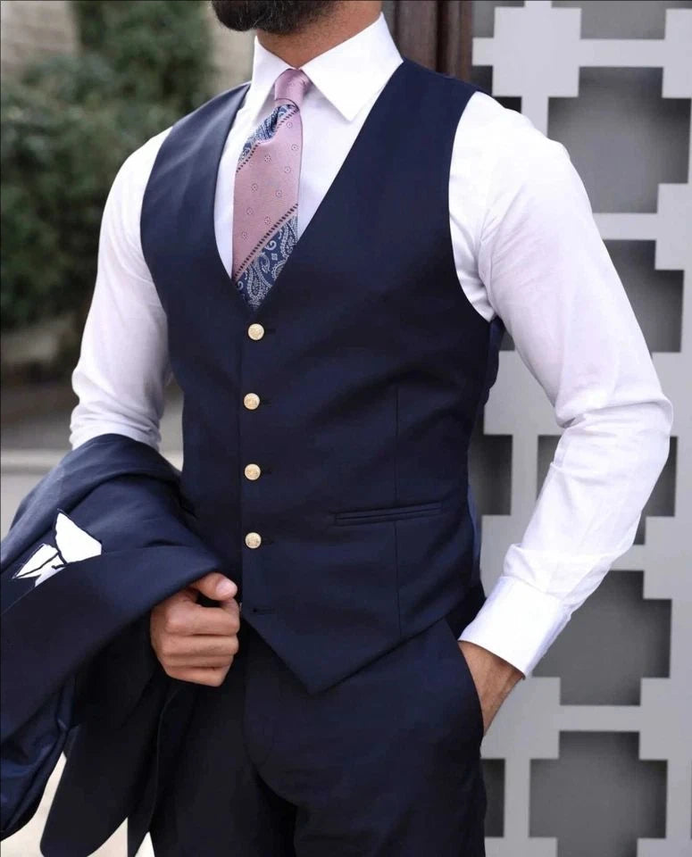 Costume homme bleu marine ajusté – CLEVI Paris