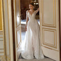 Robe de mariée sirène en tulle à col rond – CLEVI Paris