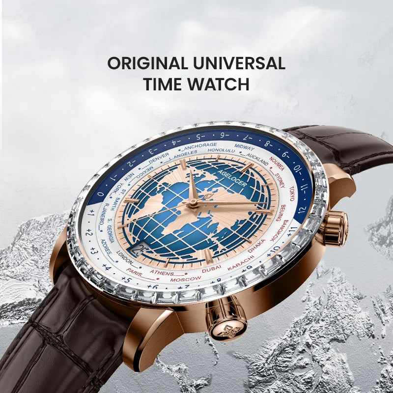 Montre Homme Automatique World Time Agelocer – CLEVI Paris
