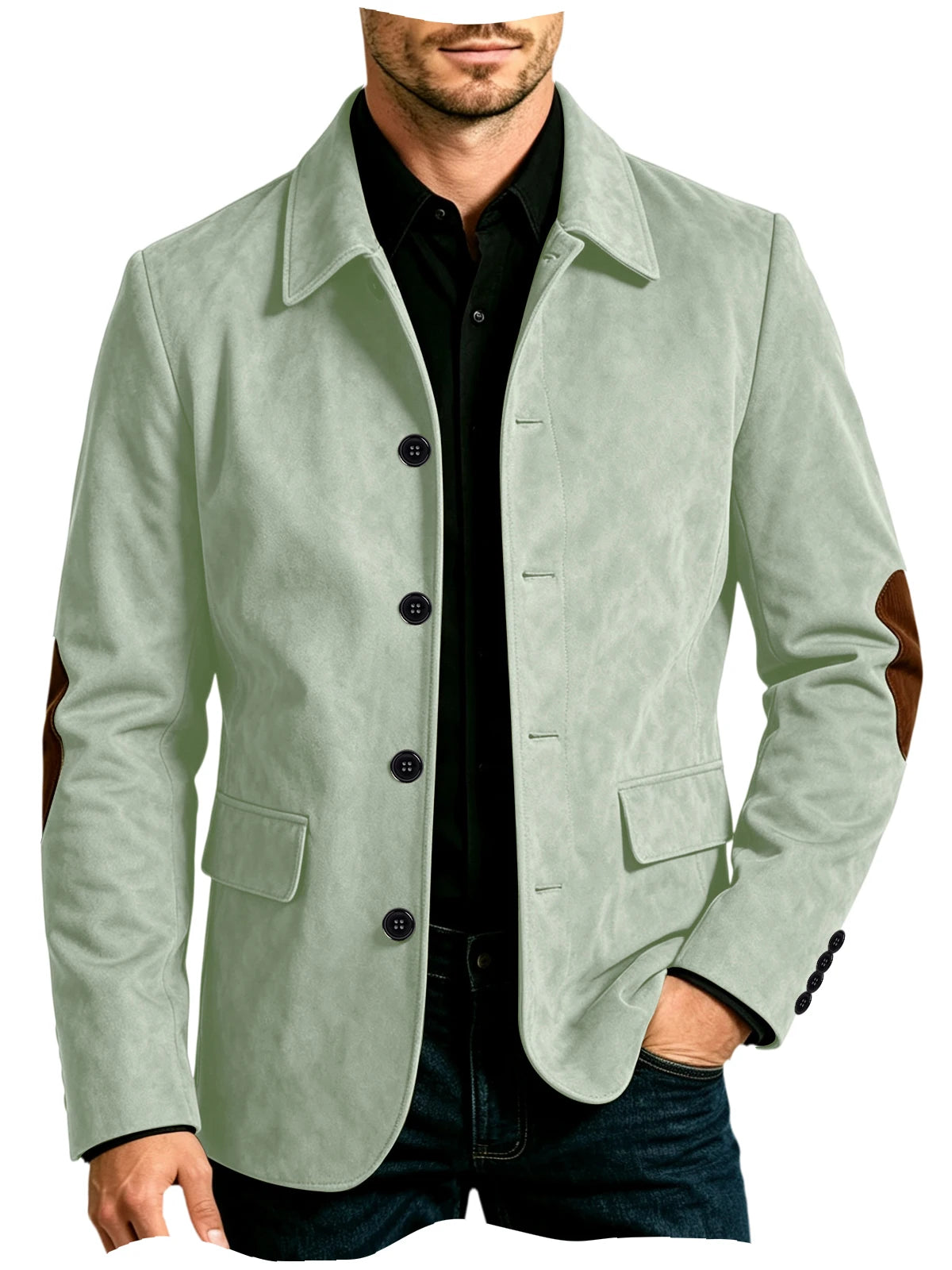Blazer homme effet daim à coudières – CLEVI Paris