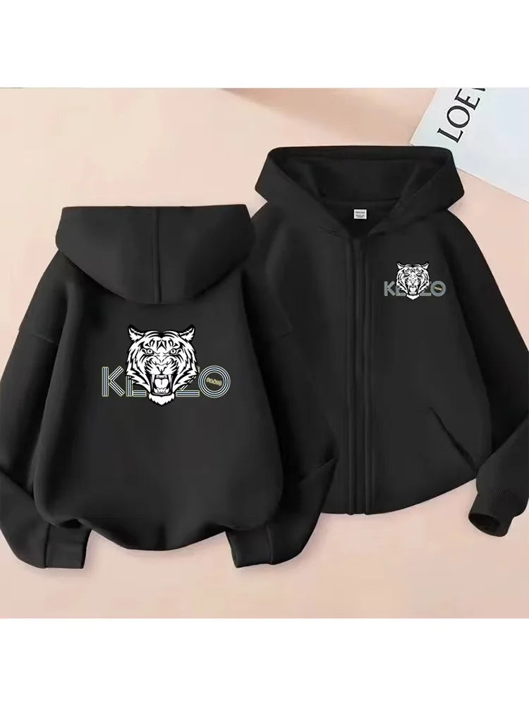 Sweat fille zippé à rayures et nœud – CLEVI Paris