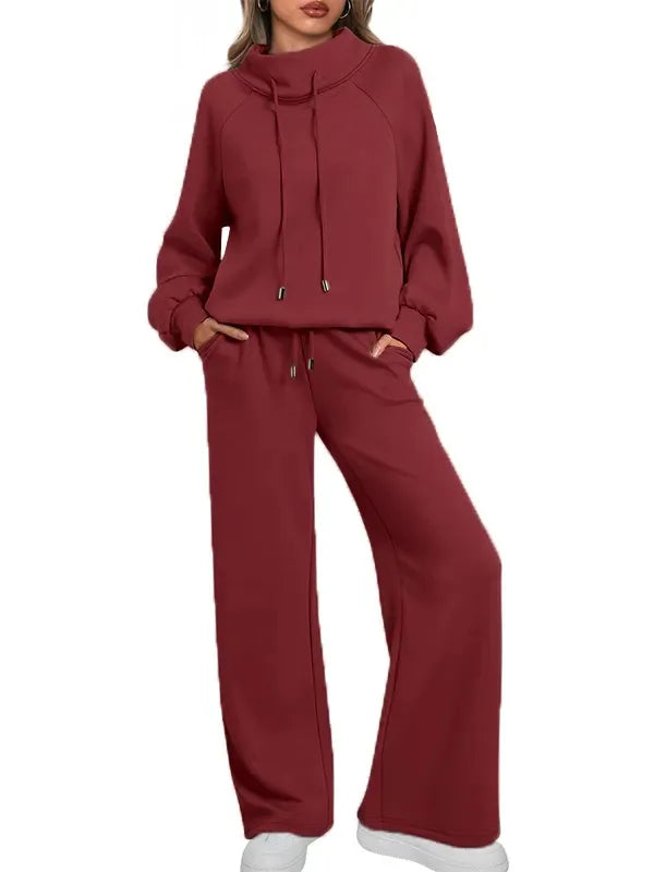 Ensemble femme col montant et pantalon large – CLEVI Paris