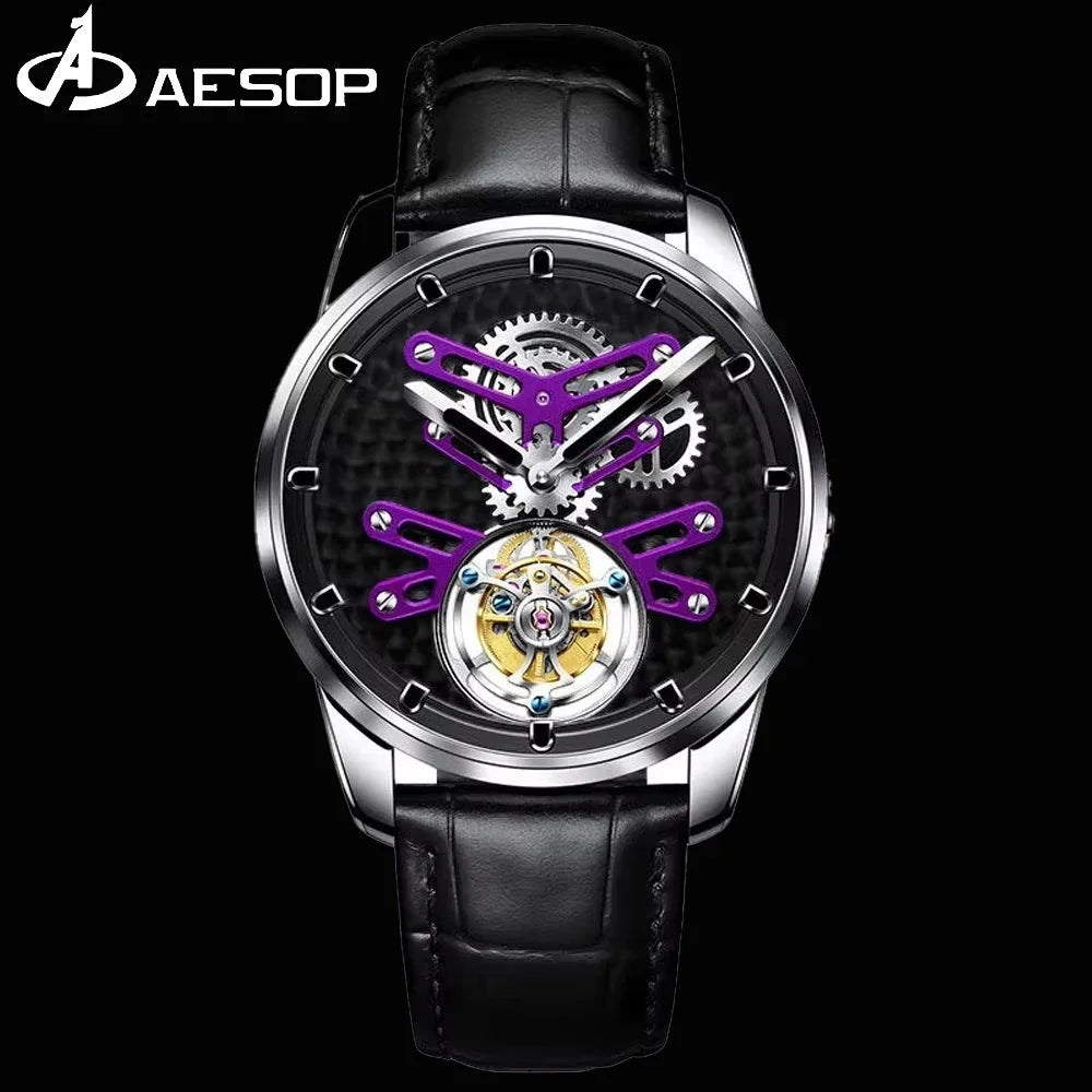 Montre Homme Tourbillon Squelette Military Aesop 7029 – CLEVI Paris