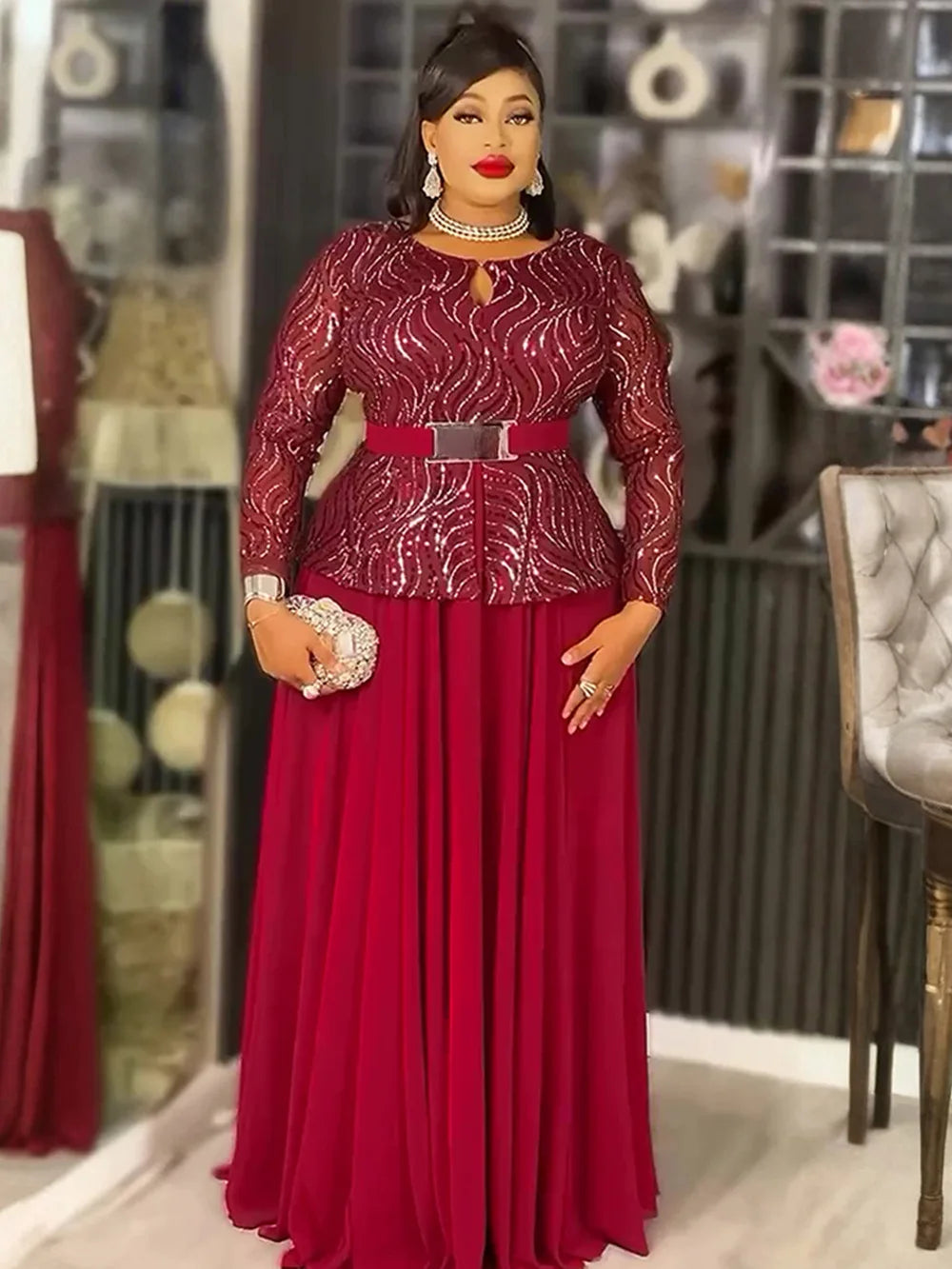 Robe longue africaine de cérémonie – CLEVI Paris
