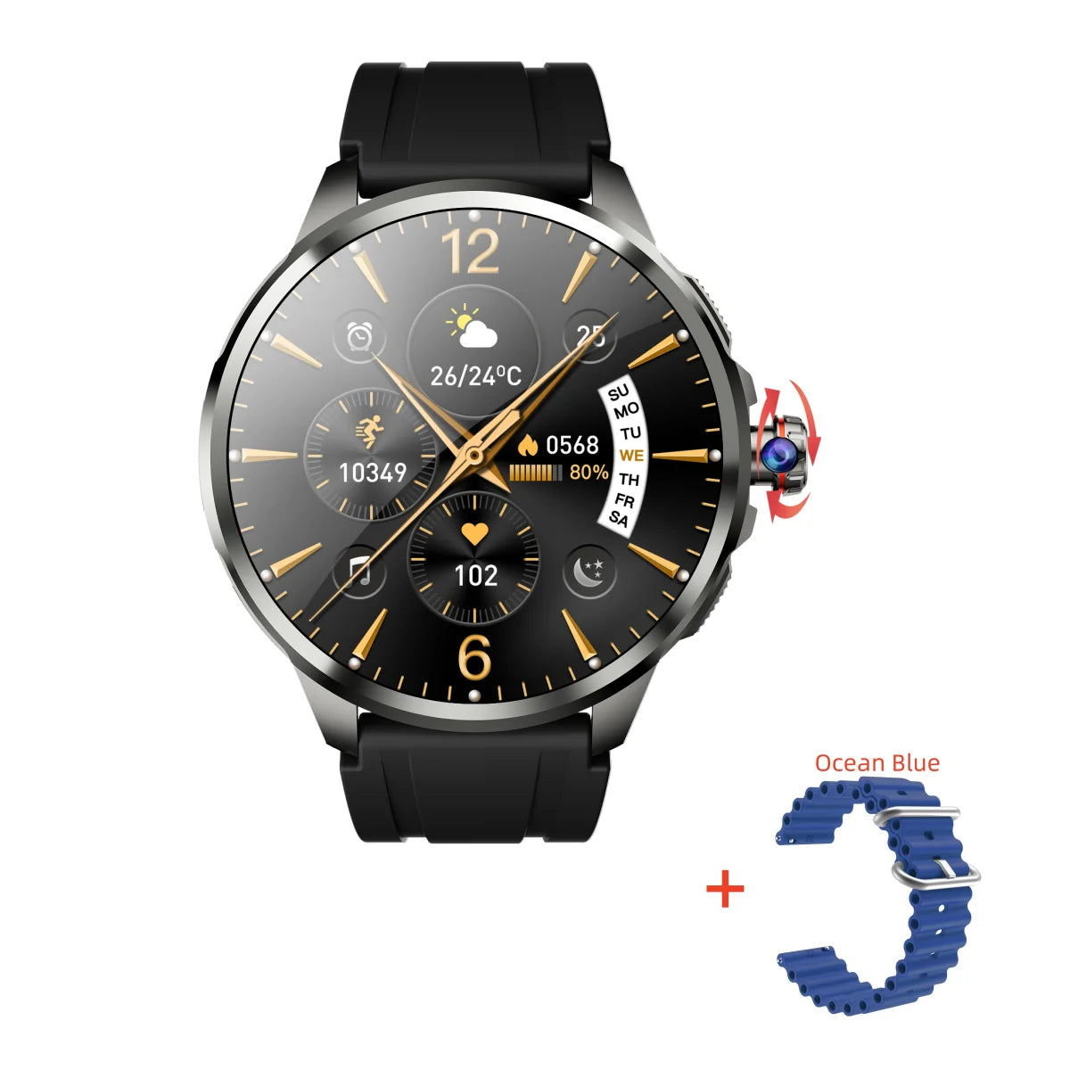Montre Android H99 AMOLED avec caméra – CLEVI Paris