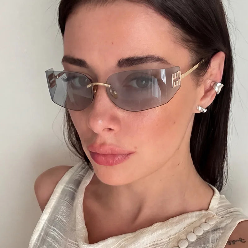 Lunettes de soleil femme sans monture Y2K – CLEVI Paris