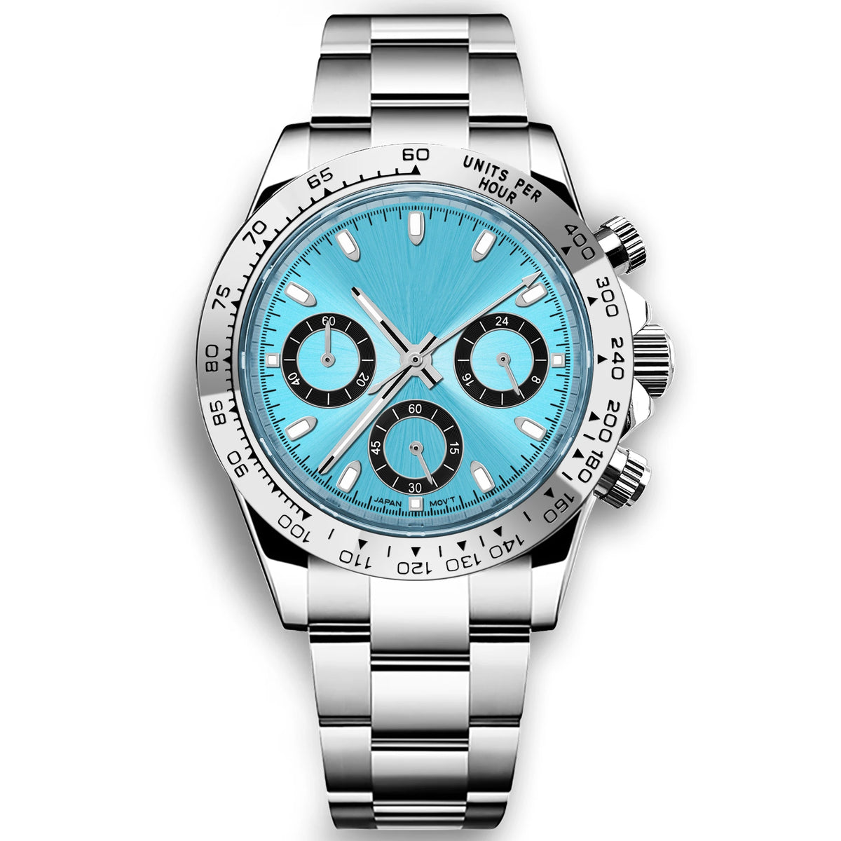 Montre Chronographe Homme Corgeut 39MM Quartz Seiko VK63 Acier Saphir Étanche 50M – CLEVI Paris