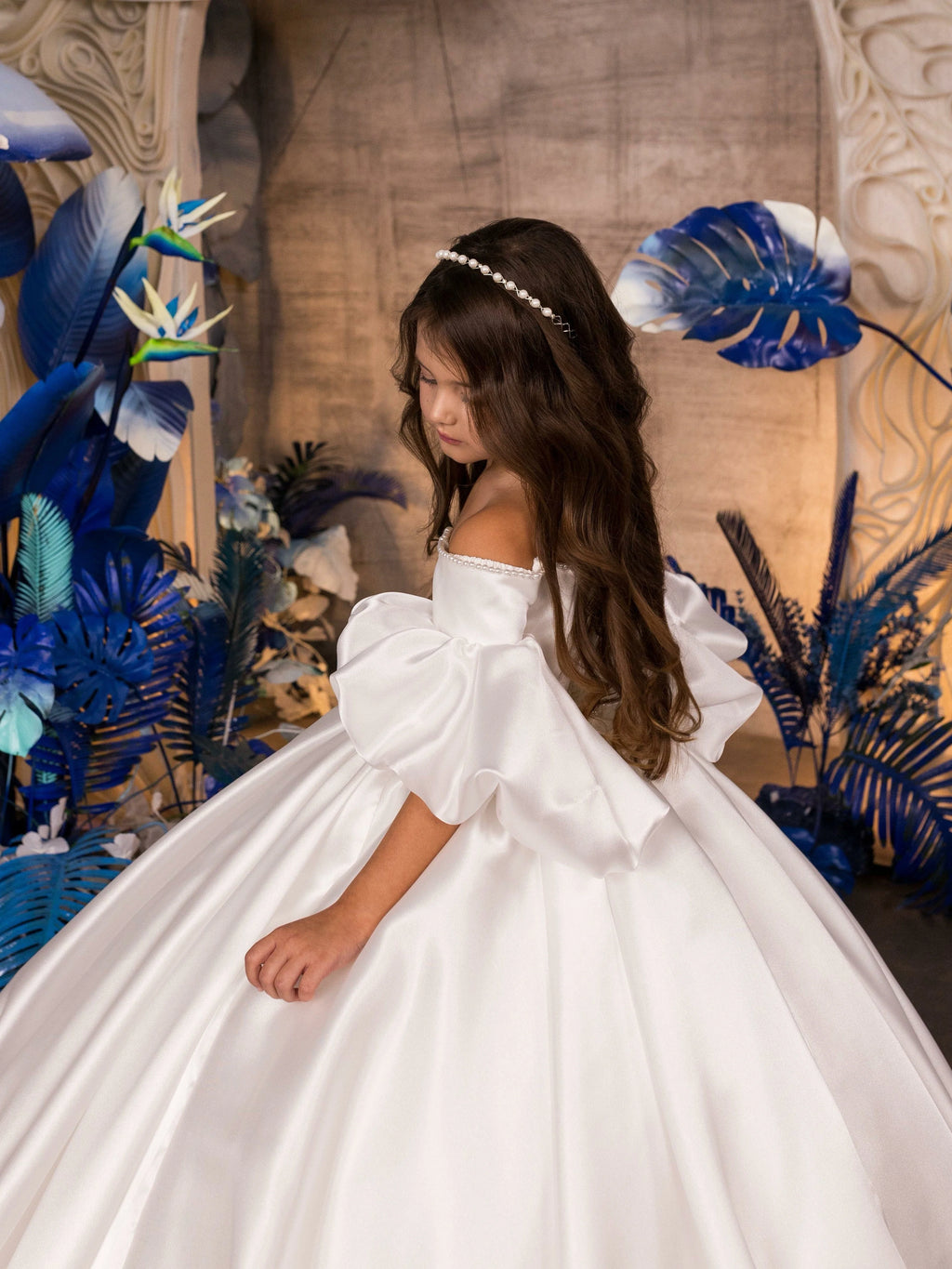 Robe cérémonie fille en satin ZHJ – CLEVI Paris