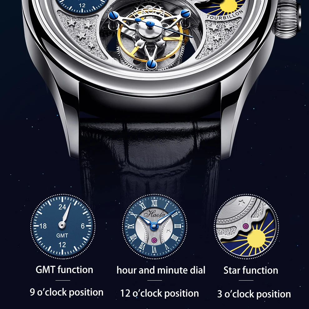 Montre Homme GMT Tourbillon Volant Haofa – CLEVI Paris