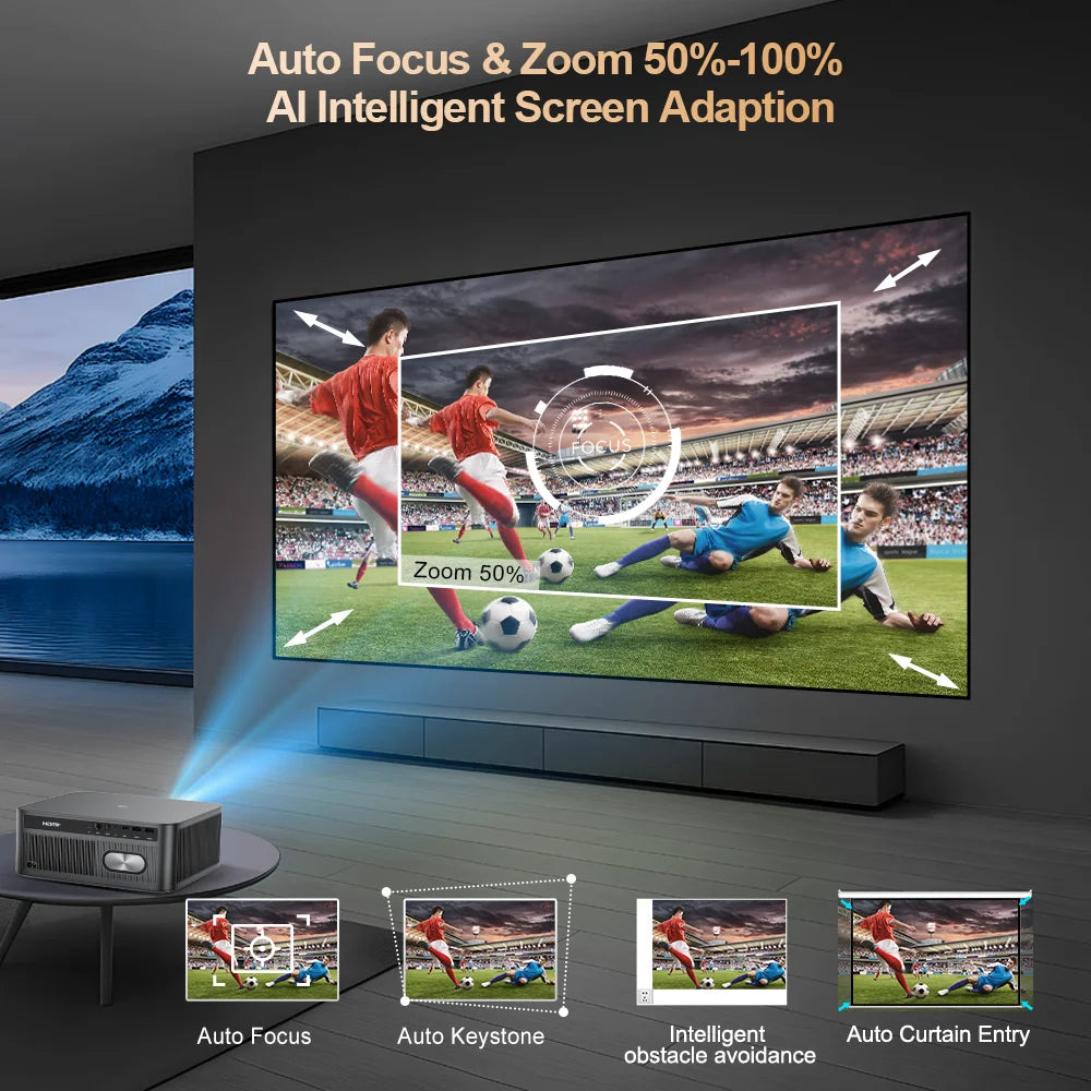 ThundeaL TD98 Pro Projecteur Android 11 1080P 4K 3000 ANSI MEMC Autofocus WiFi 6 BT 5.4 HDR10+ Son 30W Optique Fermée – CLEVI Paris