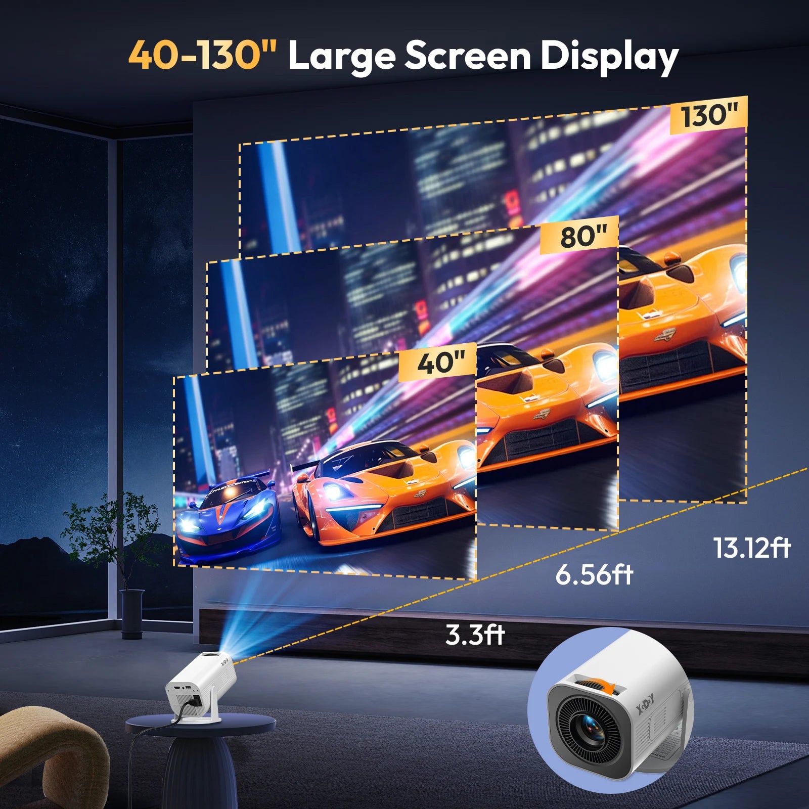 Vidéoprojecteur Portable XGODY Gimbal 3 Pro 4K Wi-Fi 6 Bluetooth 5.4 Android 12000 Lumens – CLEVI Paris