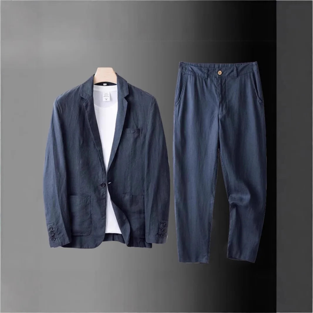 Costume Homme 2 Pièces Lin Léger Slim Fit – CLEVI Paris