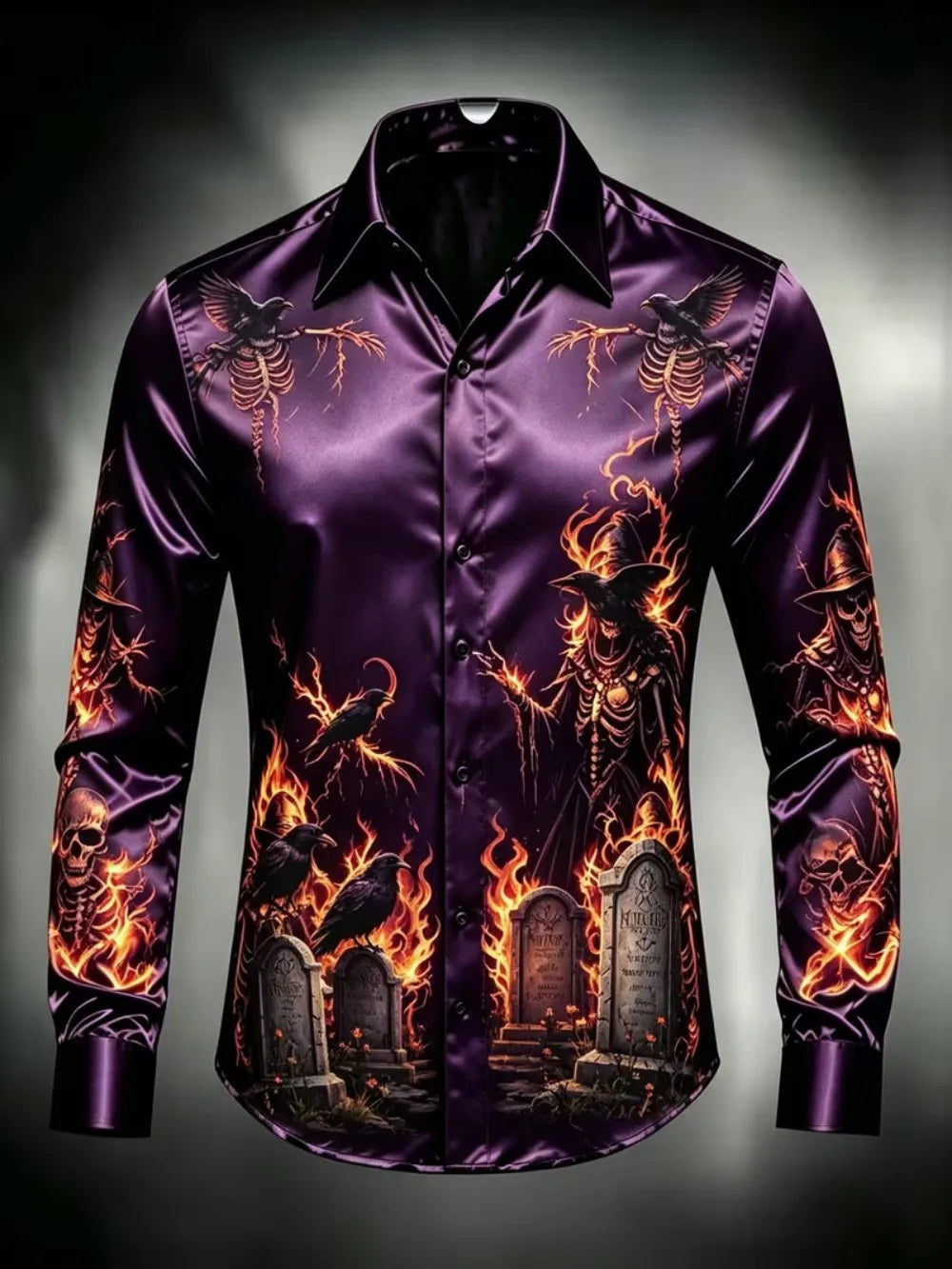 Chemise homme satinée imprimée – CLEVI Paris
