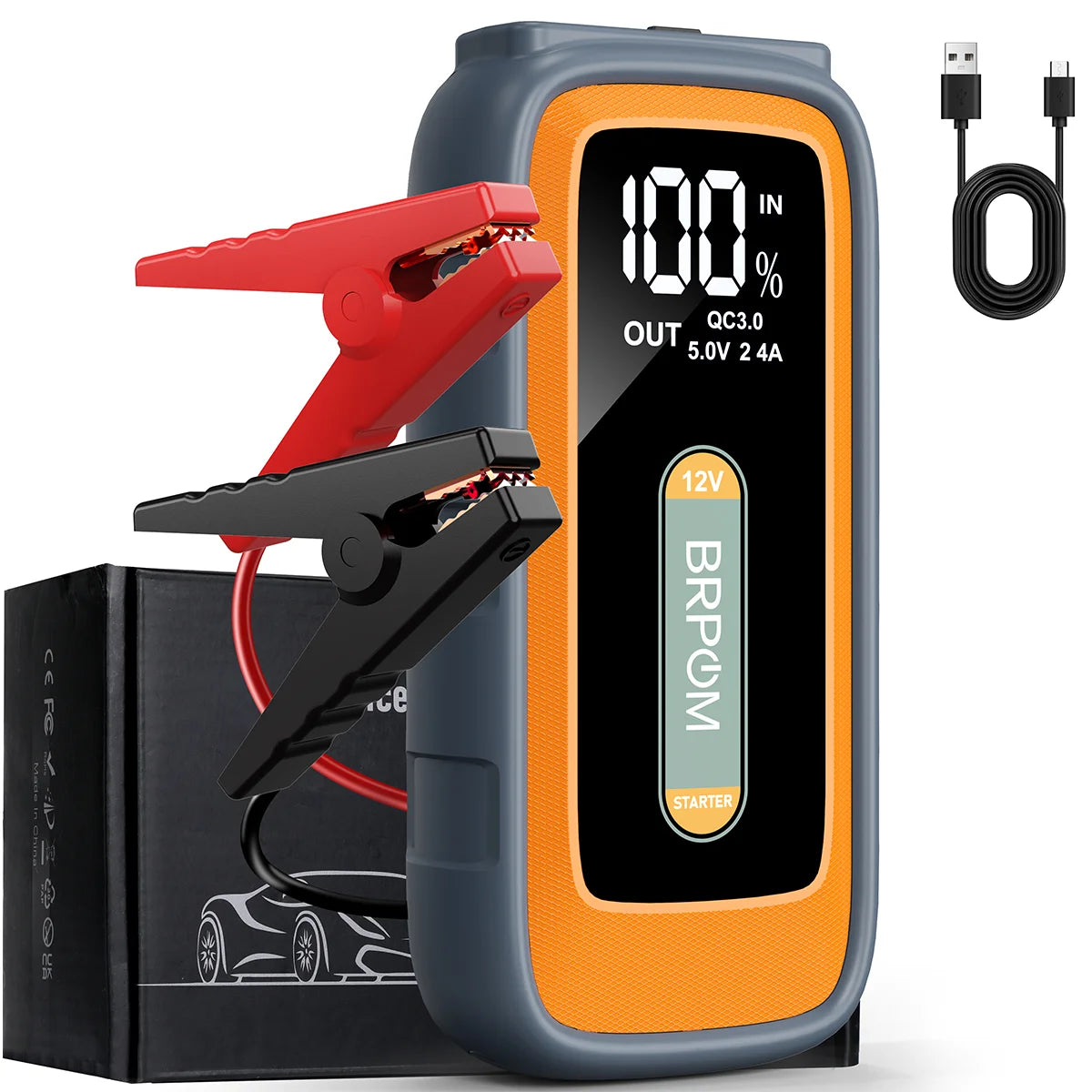 Booster de batterie voiture 12 V avec pompe – CLEVI Paris