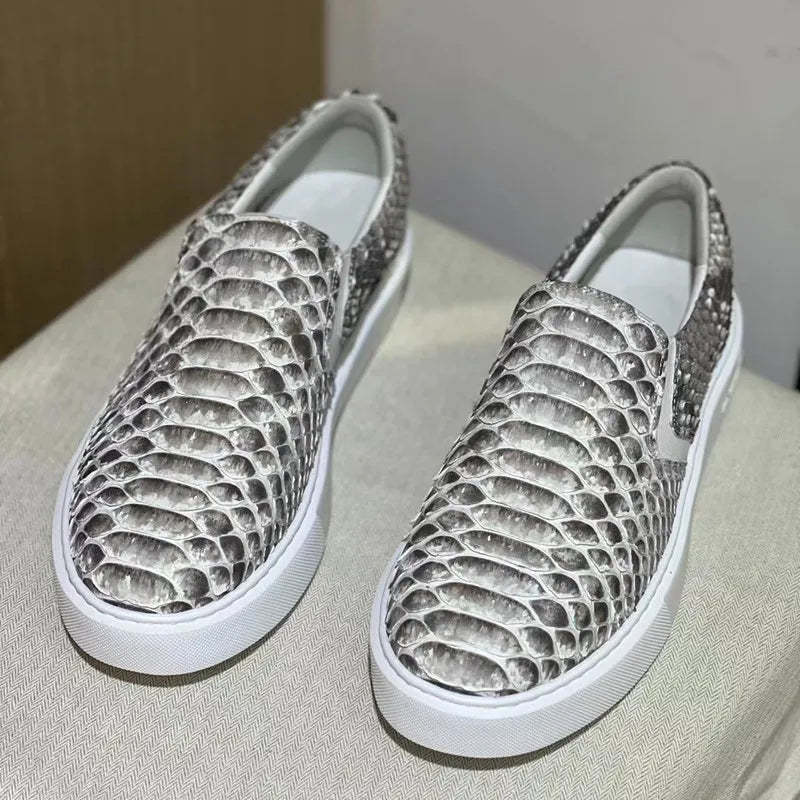 Mocassins homme gris en cuir – CLEVI Paris