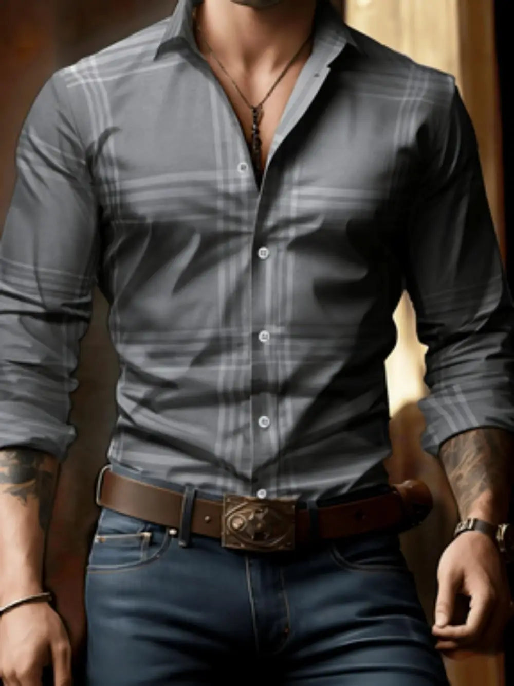 Chemise homme classique rayée en soie – CLEVI Paris