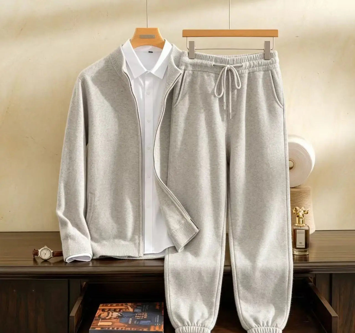 Ensemble homme en cachemire zippé 2 pièces – CLEVI Paris