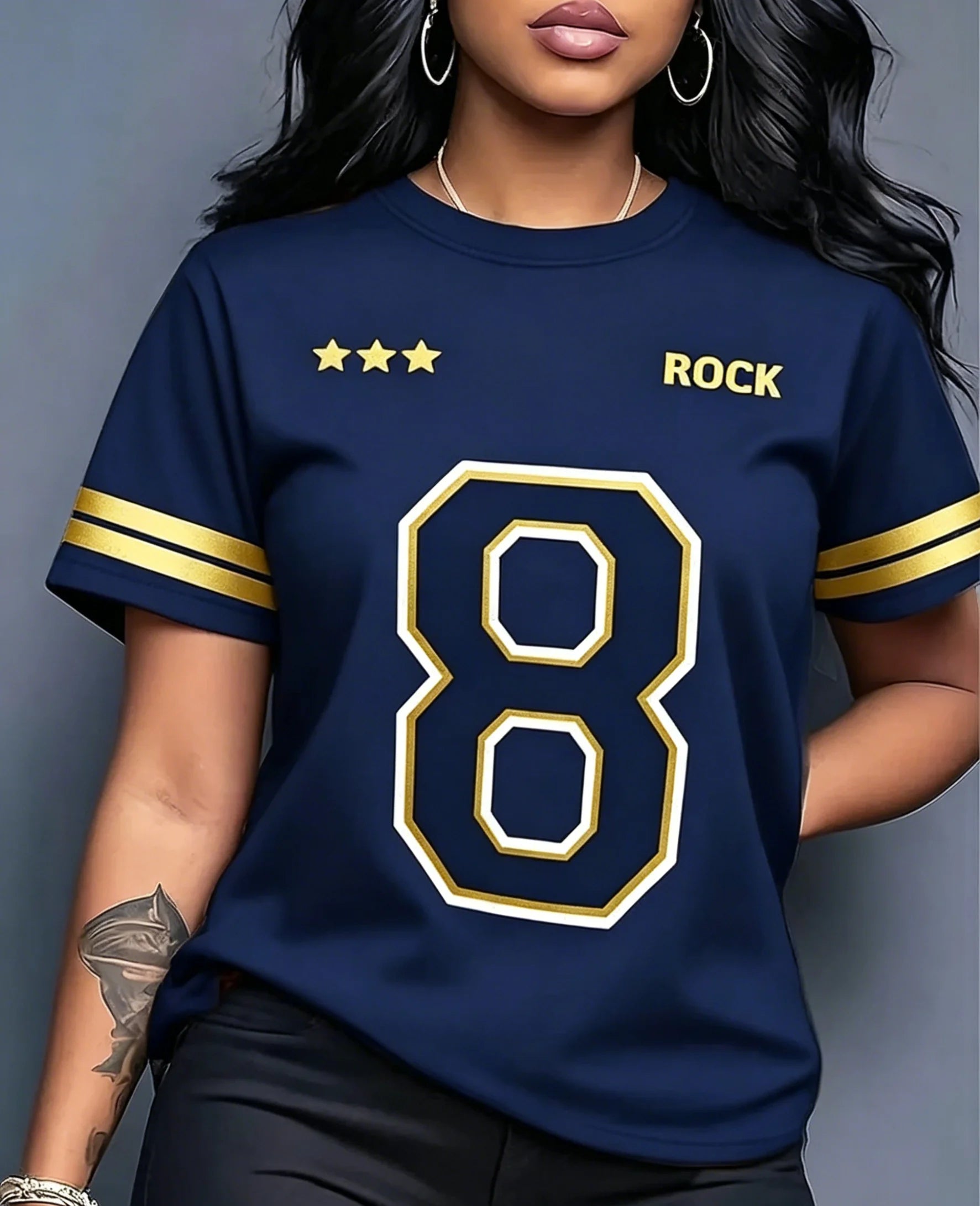 T-Shirt Femme Streetwear Imprimé Graphique Rock – CLEVI Paris