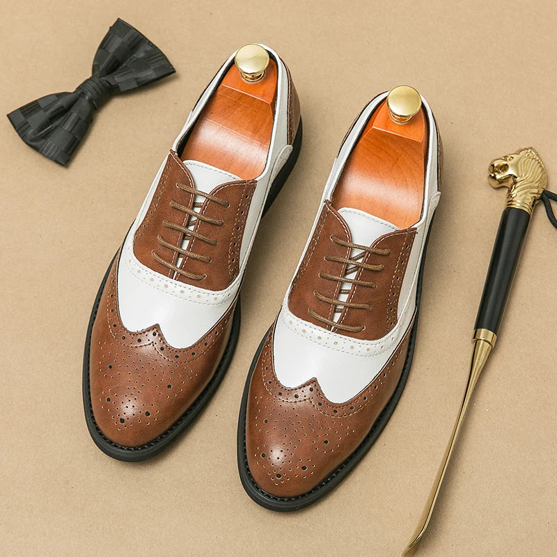 Oxford Cuir Verni Homme Bout Pointu Semelle Caoutchouc Mariage & Business – CLEVI Paris