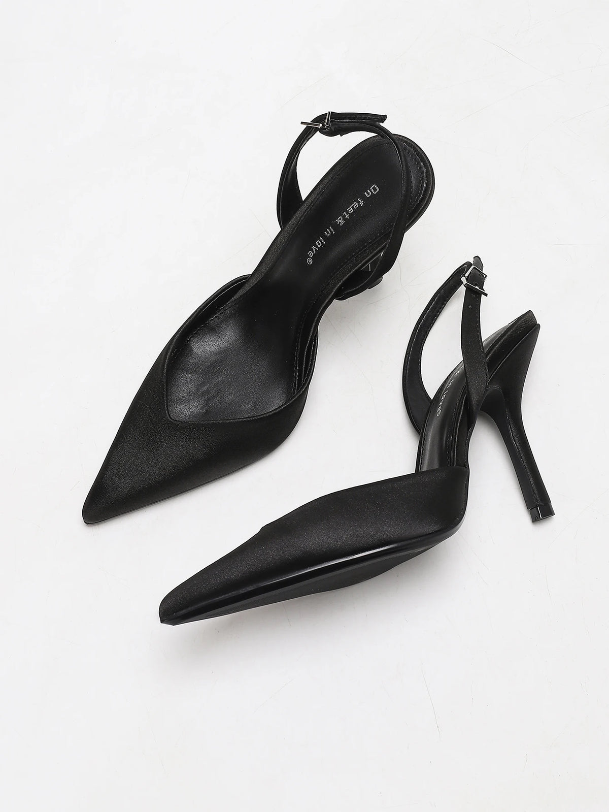 Escarpins slingback satinés – CLEVI Paris