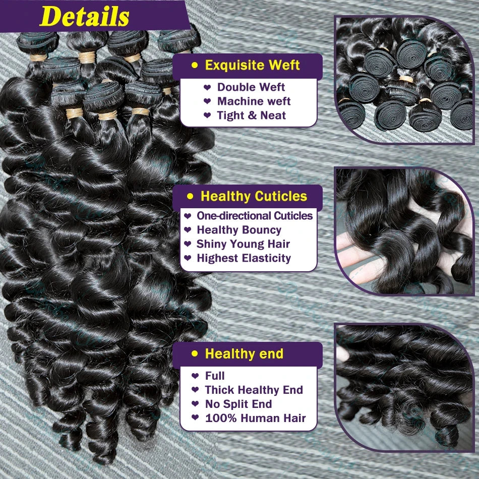 Extensions Loose Wave Virgin Hair Indien Noir Naturel – CLEVI Paris