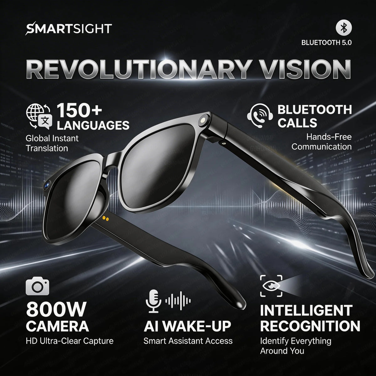 Lunettes connectées M02S caméra et audio – CLEVI Paris