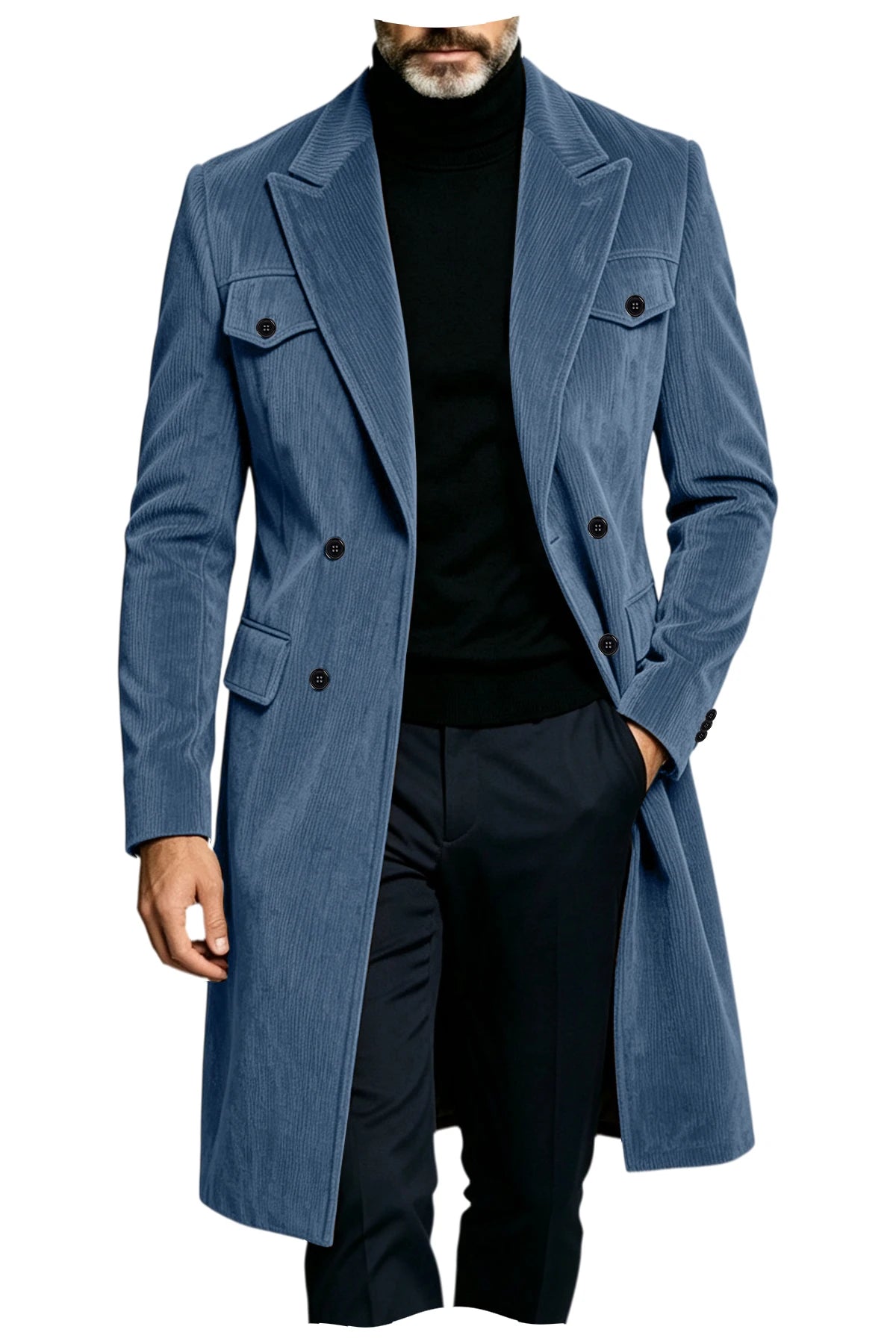 Manteau long homme en velours côtelé – CLEVI Paris