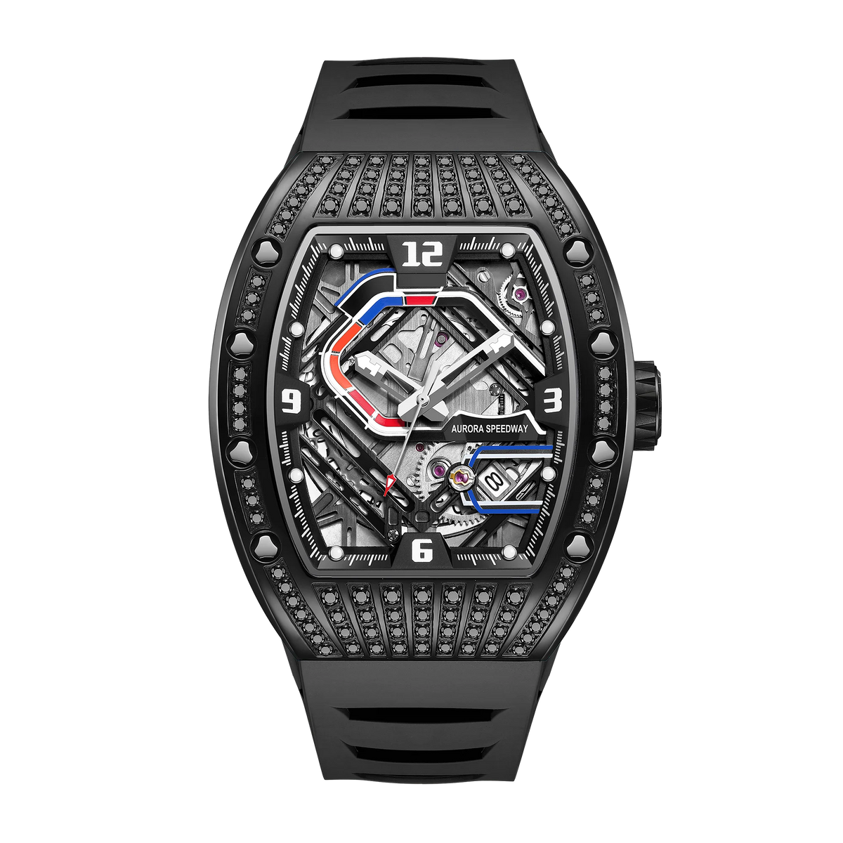 Montre Homme Sport Squelette Automatique HANBORO 9036 – Tonneau Étanche 5 Bars Lumineuse – CLEVI Paris
