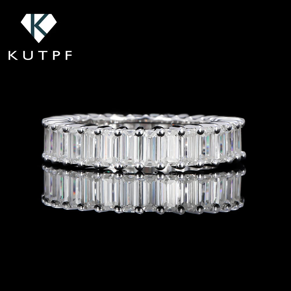 Bague Femme Rectangulaire en Argent 925, Moissanite – CLEVI Paris