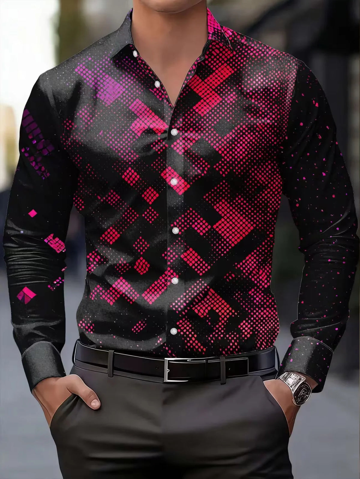 Chemise Homme Imprimée 3D Aigle Flamboyant – CLEVI Paris