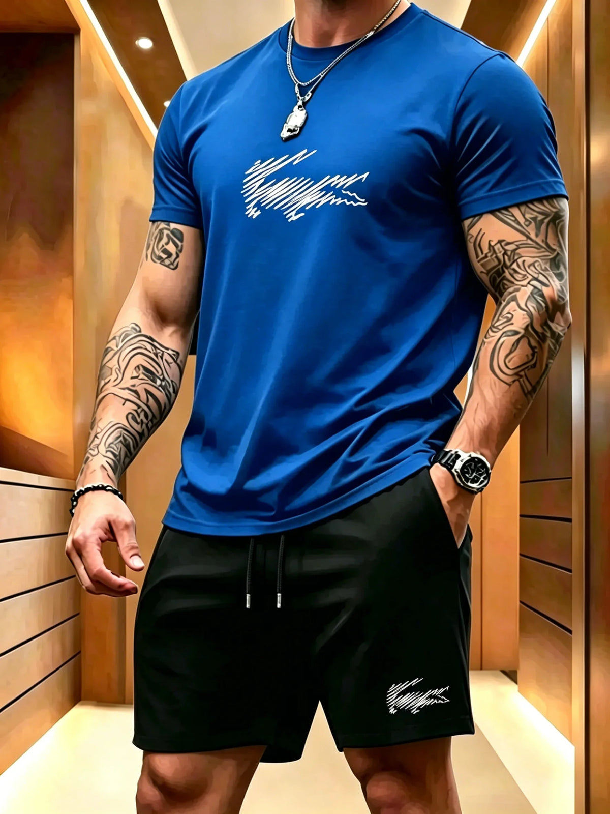 Ensemble sport homme t-shirt et short – CLEVI Paris