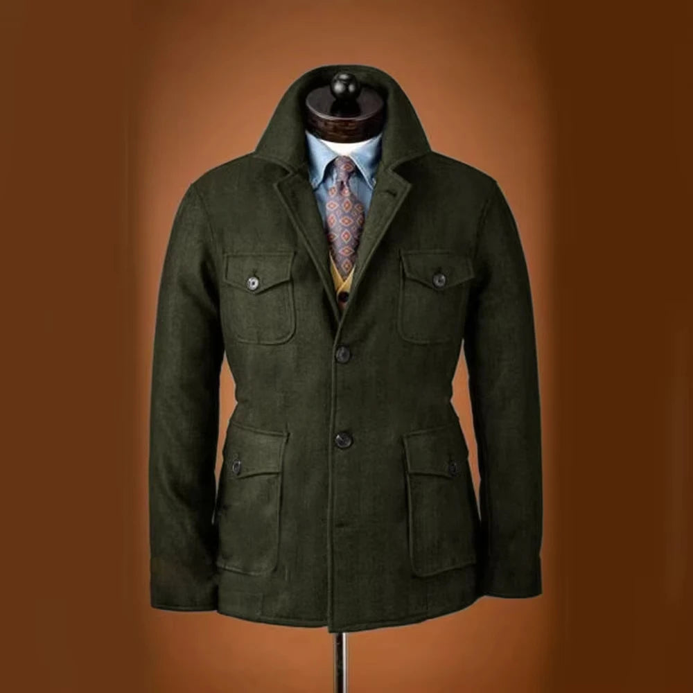 Veste homme en laine mélangée, 4 poches – CLEVI Paris