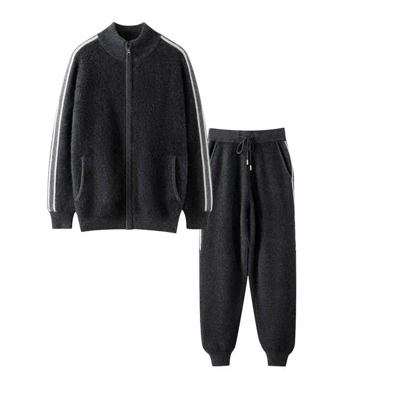 Ensemble homme cachemire à bandes – CLEVI Paris