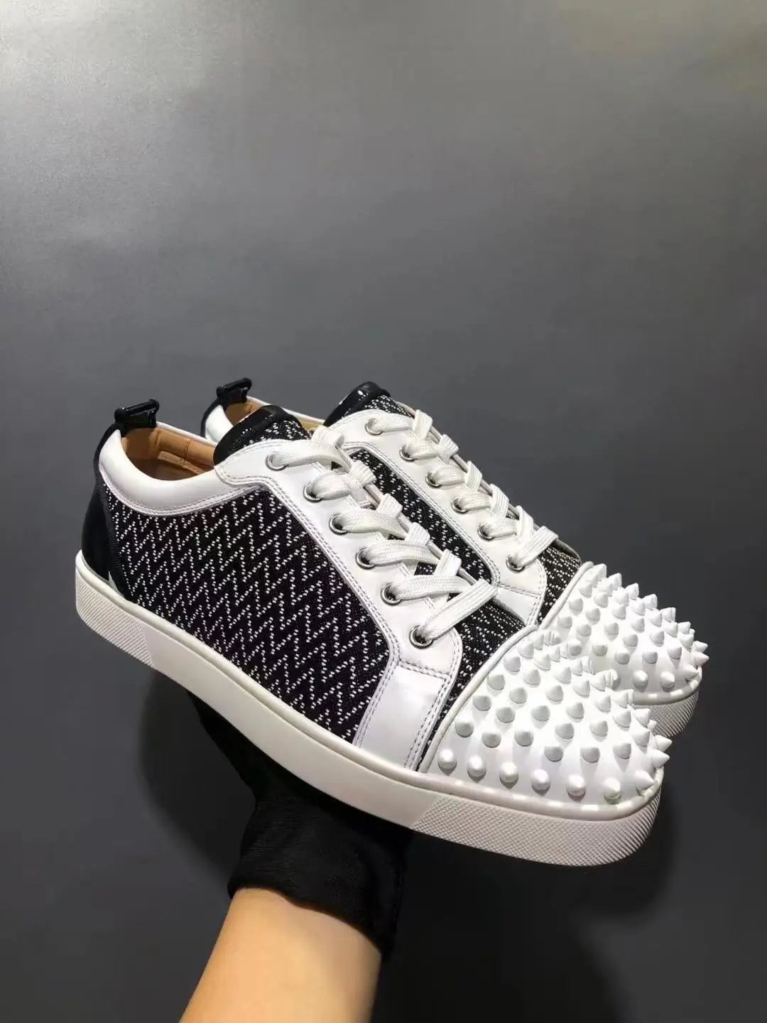 Sneakers Basses Patchwork Rivets Bout Rond Homme – CLEVI Paris
